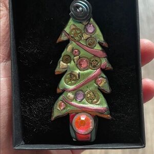 Steampunk Christmas Tree Brooch
